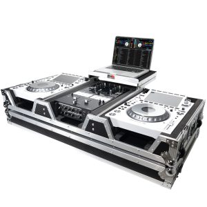 Flight Case DJ Coffin for Pioneer Mixer DJM-900NXS2 and 2 CDJ-3000 W-Wheels and Laptop Shelf - Image 4