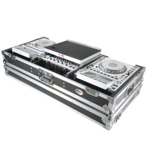 Flight Case DJ Coffin for Pioneer Mixer DJM-900NXS2 and 2 CDJ-3000 W-Wheels and Laptop Shelf - Image 14