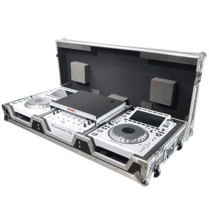 Flight Case DJ Coffin for Pioneer Mixer DJM-900NXS2 and 2 CDJ-3000 W-Wheels and Laptop Shelf - Image 15