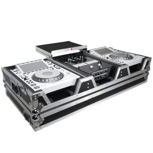 Flight Case DJ Coffin for Pioneer Mixer DJM-900NXS2 and 2 CDJ-3000 W-Wheels and Laptop Shelf - Image 9