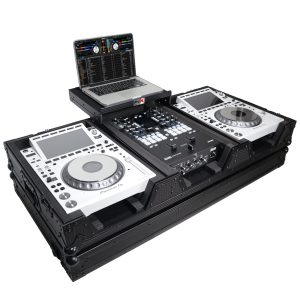 DJ Coffin Case for Pioneer 2X CDJ-3000 CD and DJM-900NXS2 Mixer W/Wheels & Laptop Shelf (Black on Black) - Image 2