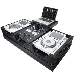 DJ Coffin Case for Pioneer 2X CDJ-3000 CD and DJM-900NXS2 Mixer W/Wheels & Laptop Shelf (Black on Black) - Image 3