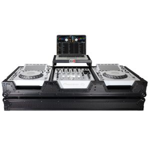 DJ Coffin Case for Pioneer 2X CDJ-3000 CD and DJM-900NXS2 Mixer W/Wheels & Laptop Shelf (Black on Black) - Image 13