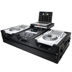 DJ Coffin Case for Pioneer 2X CDJ-3000 CD and DJM-900NXS2 Mixer W/Wheels & Laptop Shelf (Black on Black) - Image 4