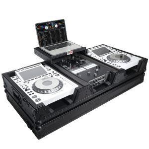 DJ Coffin Case for Pioneer 2X CDJ-3000 CD and DJM-900NXS2 Mixer W/Wheels & Laptop Shelf (Black on Black) - Image 5