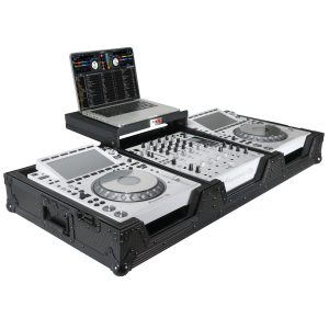 DJ Coffin Case for Pioneer 2X CDJ-3000 CD and DJM-900NXS2 Mixer W/Wheels & Laptop Shelf (Black on Black) - Image 12