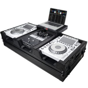 DJ Coffin Case for Pioneer 2X CDJ-3000 CD and DJM-900NXS2 Mixer W/Wheels & Laptop Shelf (Black on Black) - Image 6