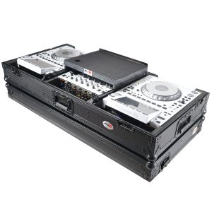 DJ Coffin Case for Pioneer 2X CDJ-3000 CD and DJM-900NXS2 Mixer W/Wheels & Laptop Shelf (Black on Black) - Image 14