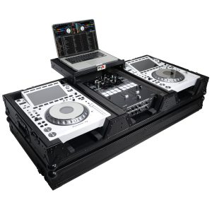 DJ Coffin Case for Pioneer 2X CDJ-3000 CD and DJM-900NXS2 Mixer W/Wheels & Laptop Shelf (Black on Black) - Image 7