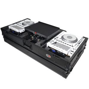 DJ Coffin Case for Pioneer 2X CDJ-3000 CD and DJM-900NXS2 Mixer W/Wheels & Laptop Shelf (Black on Black) - Image 17