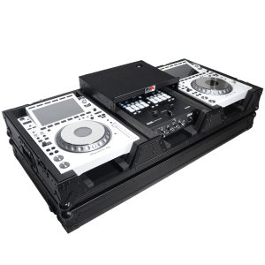 DJ Coffin Case for Pioneer 2X CDJ-3000 CD and DJM-900NXS2 Mixer W/Wheels & Laptop Shelf (Black on Black) - Image 8