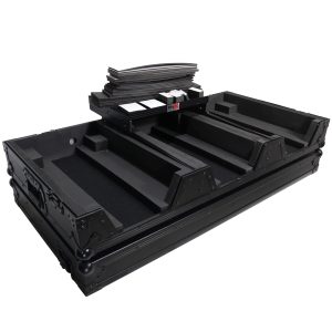 DJ Coffin Case for Pioneer 2X CDJ-3000 CD and DJM-900NXS2 Mixer W/Wheels & Laptop Shelf (Black on Black) - Image 20