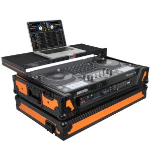 ProX ATA Flight Case for Pioneer DDJ-1000 FLX6 SX3 DJ Controller with Laptop Shelf 1U Rack Space and Wheels - Orange Black - Image 2
