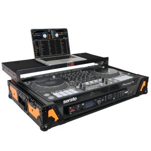 ProX ATA Flight Case for Pioneer DDJ-1000 FLX6 SX3 DJ Controller with Laptop Shelf 1U Rack Space and Wheels - Orange Black - Image 3