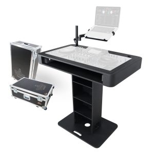 DJ Control Tower DJ Podium Stand with Travel Cases for Pioneer DDJ-REV7 XDJ-XZ DDJ-1000 and RANE One Black Finish - Image 6