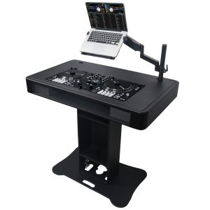 DJ Control Tower DJ Podium Stand with Travel Cases for Pioneer DDJ-REV7 XDJ-XZ DDJ-1000 and RANE One Black Finish