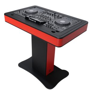 DJ Control Tower DJ Podium Stand with Travel Cases for Pioneer DDJ-REV7 XDJ-XZ DDJ-1000 and RANE One Red Black Finish - Image 3