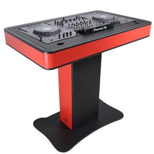DJ Control Tower DJ Podium Stand with Travel Cases for Pioneer DDJ-REV7 XDJ-XZ DDJ-1000 and RANE One Red Black Finish - Image 4