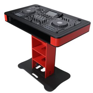 DJ Control Tower DJ Podium Stand with Travel Cases for Pioneer DDJ-REV7 XDJ-XZ DDJ-1000 and RANE One Red Black Finish - Image 5