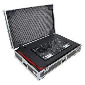 DJ Control Tower DJ Podium Stand with Travel Cases for Pioneer DDJ-REV7 XDJ-XZ DDJ-1000 and RANE One Red Black Finish - Image 9