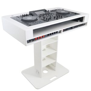 DJ Control Tower DJ Podium 2x1U Rack Mount and Travel Cases for Pioneer DDJ-REV7 XDJ-XZ DDJ-1000 and RANE One White Finish - Image 3