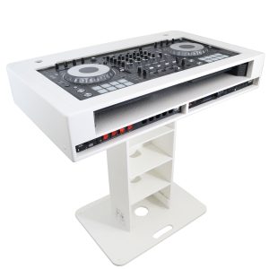 DJ Control Tower DJ Podium 2x1U Rack Mount and Travel Cases for Pioneer DDJ-REV7 XDJ-XZ DDJ-1000 and RANE One White Finish - Image 6