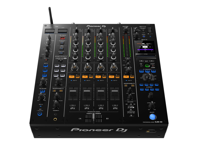 Front view of DJM-A9 4-Channel DJ Mixer