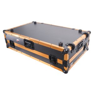 ATA Flight Case For Pioneer XDJ-XZ DJ Controller with Laptop Shelf 1U Rack Space and Wheels - Gold Black - Image 20