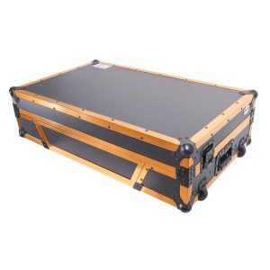 ATA Flight Case For Pioneer XDJ-XZ DJ Controller with Laptop Shelf 1U Rack Space and Wheels - Gold Black - Image 18
