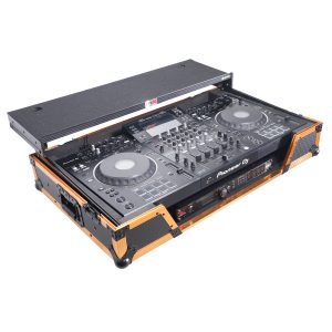ATA Flight Case For Pioneer XDJ-XZ DJ Controller with Laptop Shelf 1U Rack Space and Wheels - Gold Black - Image 15