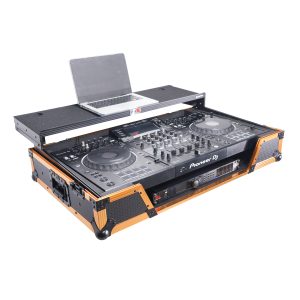 ATA Flight Case For Pioneer XDJ-XZ DJ Controller with Laptop Shelf 1U Rack Space and Wheels - Gold Black - Image 10