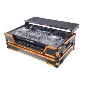 ATA Flight Case For Pioneer XDJ-XZ DJ Controller with Laptop Shelf 1U Rack Space and Wheels - Gold Black - Image 11