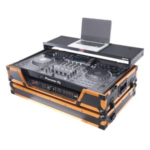 ATA Flight Case For Pioneer XDJ-XZ DJ Controller with Laptop Shelf 1U Rack Space and Wheels - Gold Black - Image 3