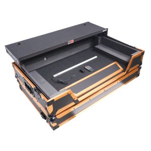 ATA Flight Case For Pioneer XDJ-XZ DJ Controller with Laptop Shelf 1U Rack Space and Wheels - Gold Black - Image 6