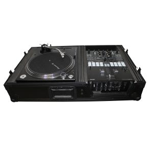 Flight Case for Single Turntable In Battle Mode & 10 Inch or 12 Inch Mixer | Black on Black - Image 13
