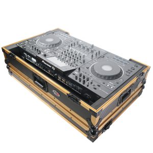 ATA Flight Case For Pioneer XDJ-XZ DJ Controller with Laptop Shelf 1U Rack Space and Wheels - Gold Black - Image 21