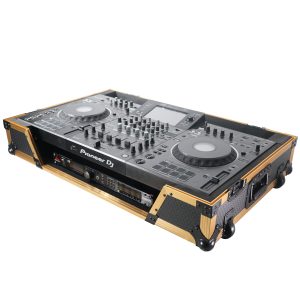 ATA Flight Case For Pioneer XDJ-XZ DJ Controller with Laptop Shelf 1U Rack Space and Wheels - Gold Black - Image 27