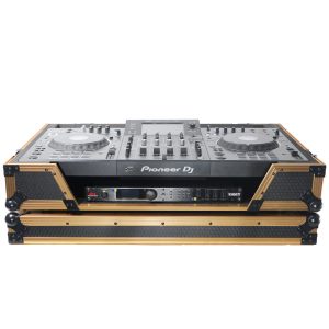 ATA Flight Case For Pioneer XDJ-XZ DJ Controller with Laptop Shelf 1U Rack Space and Wheels - Gold Black - Image 22