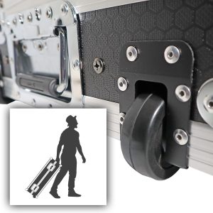 ProX Flight Case for Pioneer DDJ-RZ Digital Controller W-Laptop Shelf and Wheels | Black on Black - Image 9