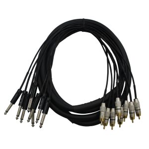 10 Ft. Unbalanced 8-Ch 1/4" TS to RCA Male Snake - Image 2