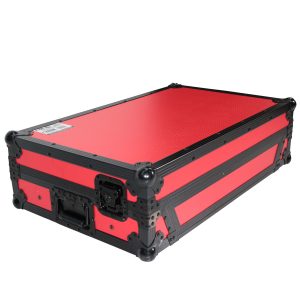ProX Flight Case for Pioneer DDJ-FLX6 Digital Controller W-Laptop Shelf & Wheels | Black on Red - Image 12