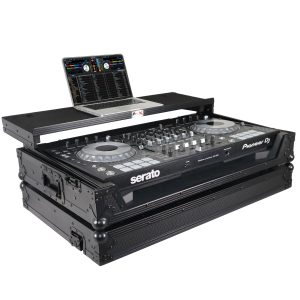 Flight Case For Pioneer DDJ-SZ DDJ-RZ Digital Controller W-Laptop Shelf & Wheels | Black on Black - Image 2