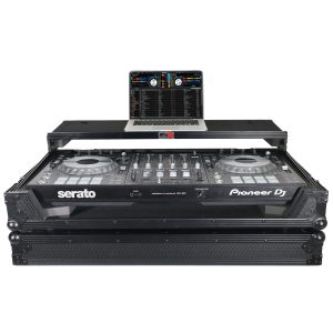Flight Case For Pioneer DDJ-SZ DDJ-RZ Digital Controller W-Laptop Shelf & Wheels | Black on Black - Image 3