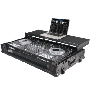 Flight Case For Pioneer DDJ-SZ DDJ-RZ Digital Controller W-Laptop Shelf & Wheels | Black on Black - Image 5