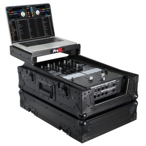 Flight Case for Pioneer DJM-S11 Mixer with Sliding Laptop Shelf | Black on Black - Image 2