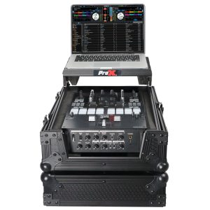 Flight Case for Pioneer DJM-S11 Mixer with Sliding Laptop Shelf | Black on Black - Image 3