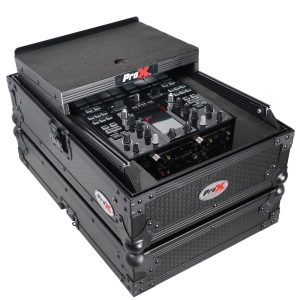 Flight Case for Pioneer DJM-S11 Mixer with Sliding Laptop Shelf | Black on Black - Image 4