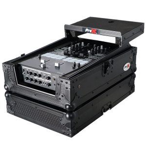 Flight Case for Pioneer DJM-S11 Mixer with Sliding Laptop Shelf | Black on Black - Image 8