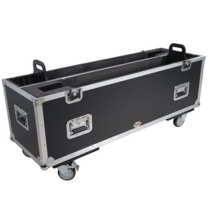 Flat Panel LCD-LED-Plasma Monitor Road Case Holds Two 43"-50" TVs Adjustable Case W-4 Inch Casters