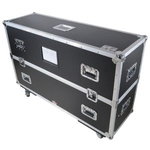 Flat Panel LCD-LED-Plasma Monitor Road Case Holds Two 43"-50" TVs Adjustable Case W-4 Inch Casters - Image 5